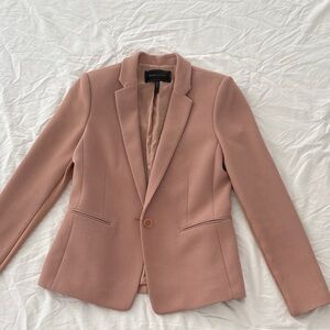 BCBG MAXAZRIA Blush Pink Tailored Single-Button Blazer